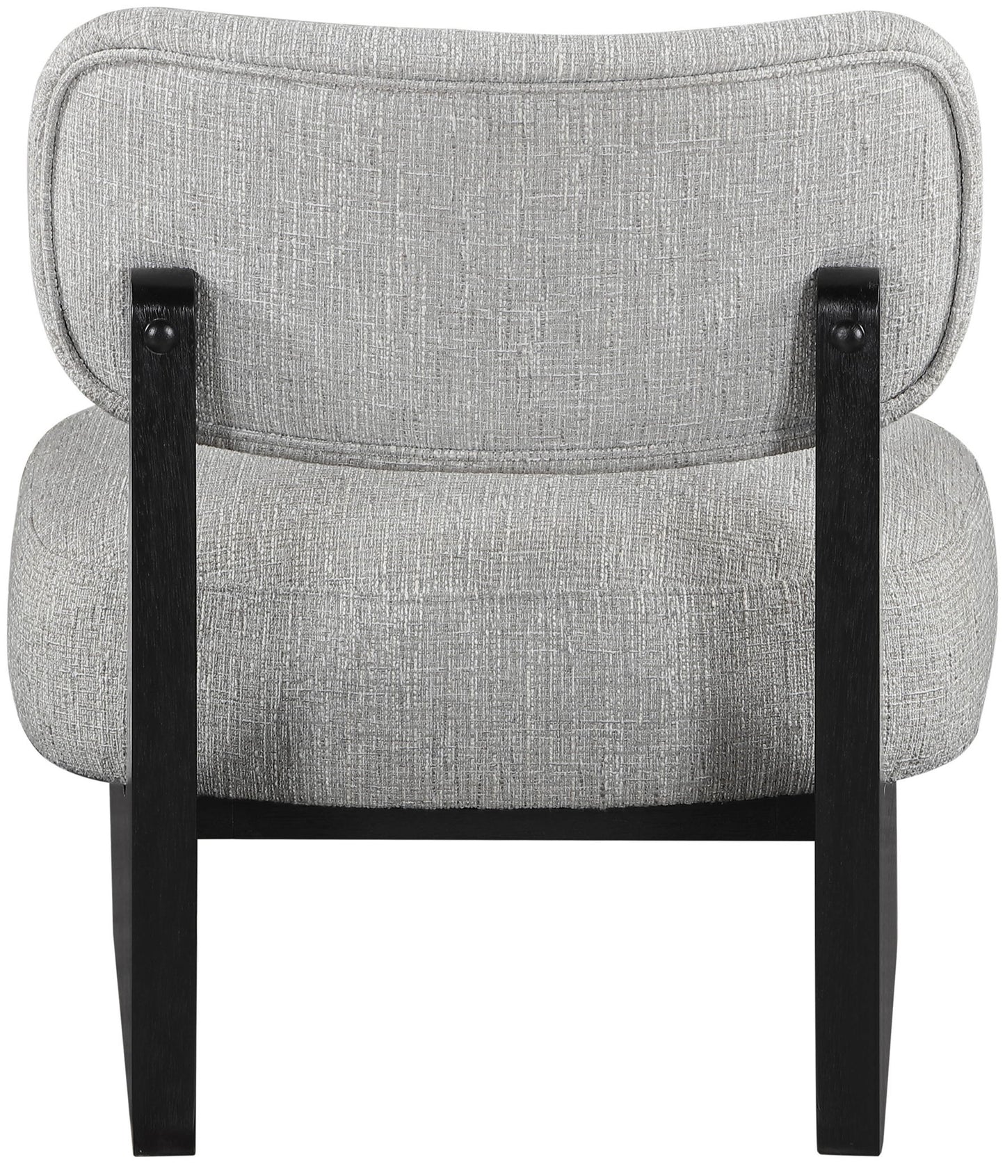 Vetra - Linen Textured Fabric Upholstered Accent Chair With Black Base