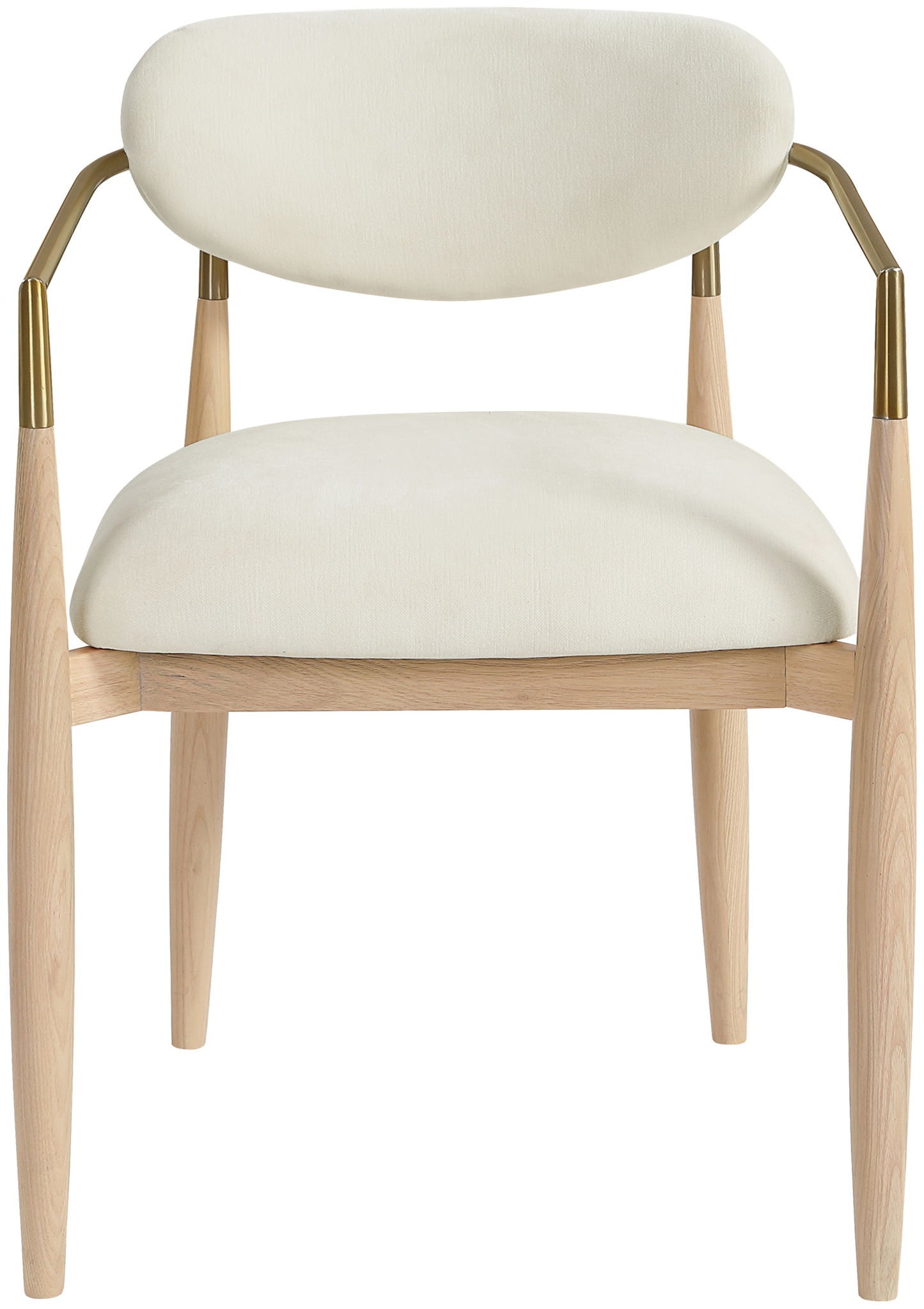 Riccio - Fabric Dining Arm Chair (Set of 2) - Natural Frame