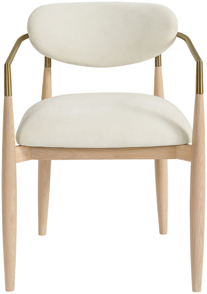 Riccio - Fabric Dining Arm Chair (Set of 2) - Natural Frame