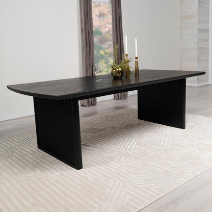 Brookmead - Mesa de comedor rectangular con hoja extensible extraíble de 18" - Negro