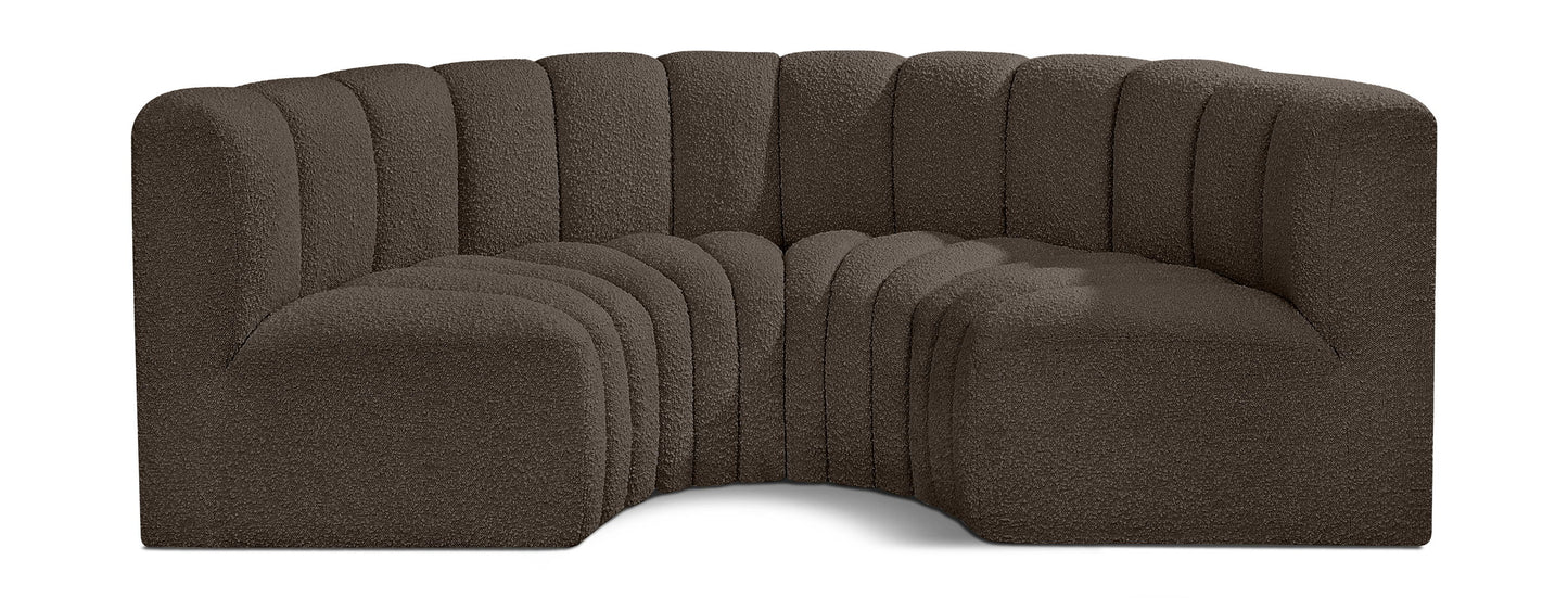 Arc - Boucle Fabric 4 Piece U-Shaped Modular Sofa