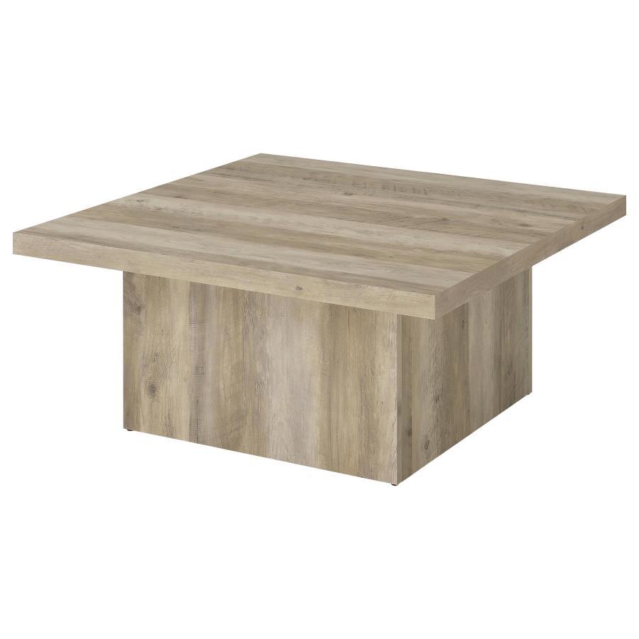 Devar - Square Engineered Wood Coffee Table - Distressed Pine