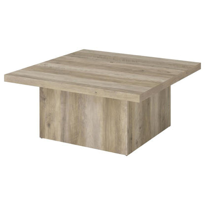 Devar - Square Engineered Wood Coffee Table - Distressed Pine