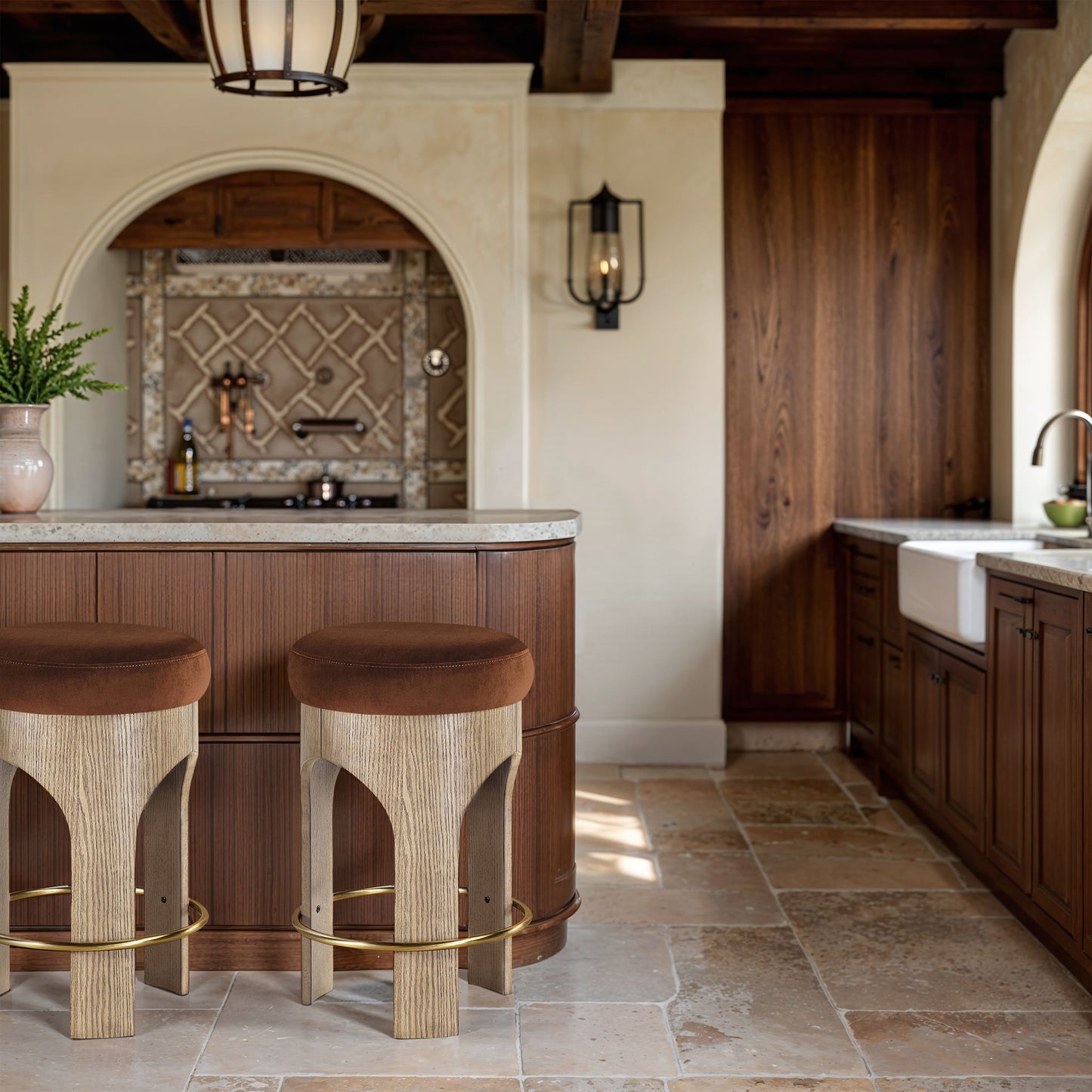 Bocceli - Counter Stool - Natural Base