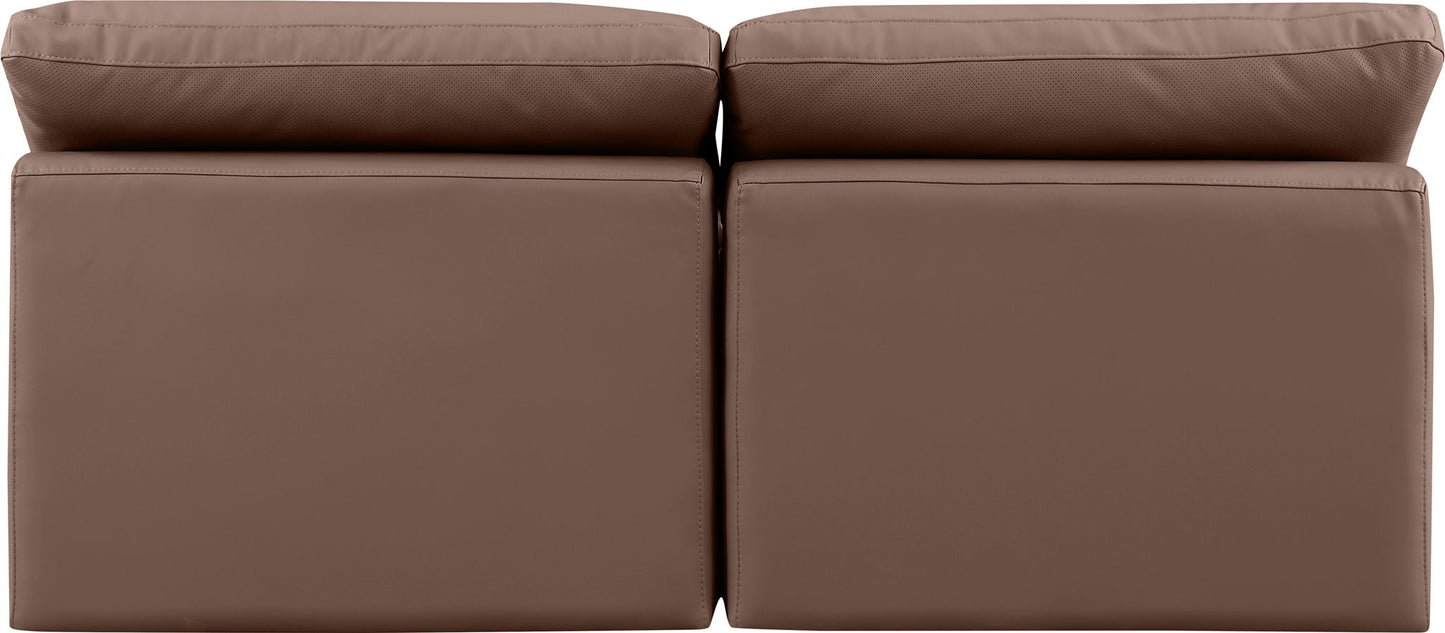 Indulge - Faux Leather 2 Seat Modular Armless Sofa