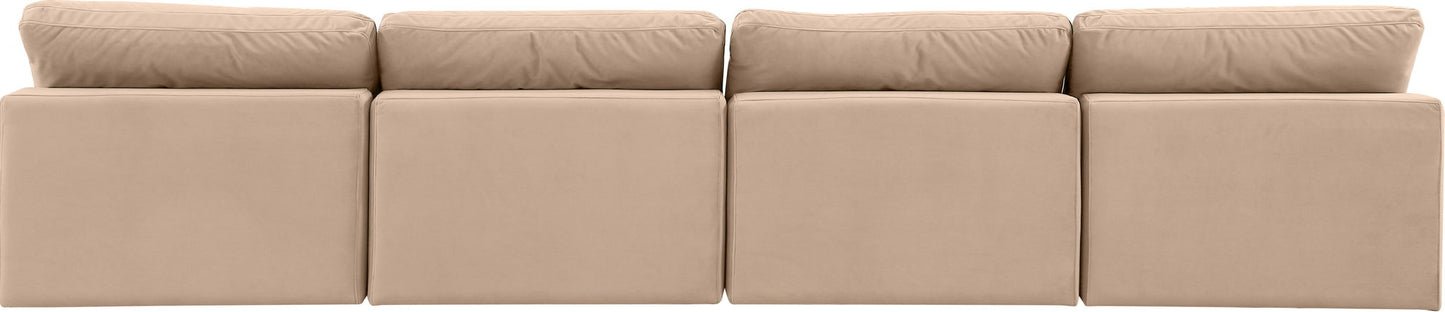Comfy - Velvet Modular Armless Sofa 4 Seats