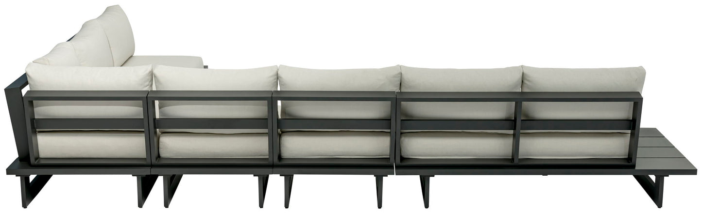 Maldives - 5 Piece Water Resistant Outdoor Patio Modular Sectional With Gray Base