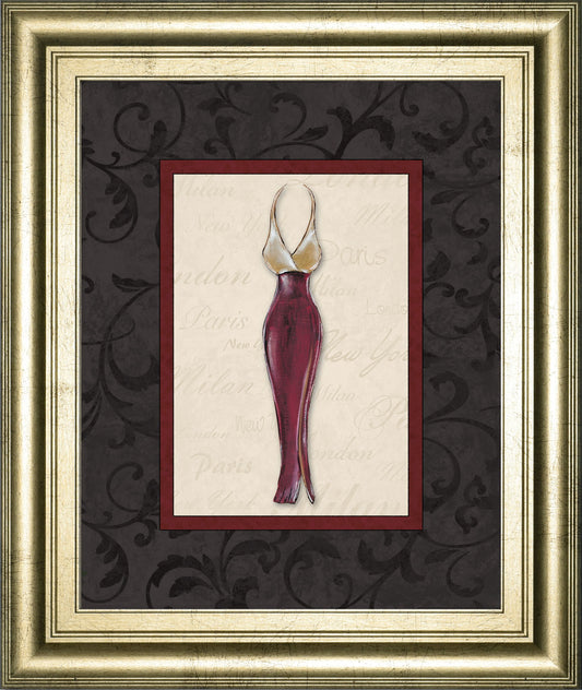 Fashion Dress Il By Susan Osbourne Framed Print Wall Art - Dark Gray