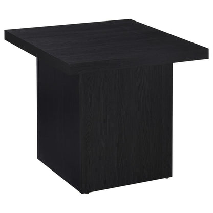 Devar - Square Engineered Laminate End Side Table - Black