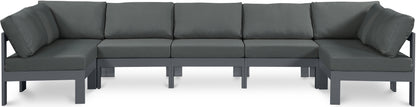 Nizuc - Outdoor Patio 7 Piece Modular Sectional With Gray Frame