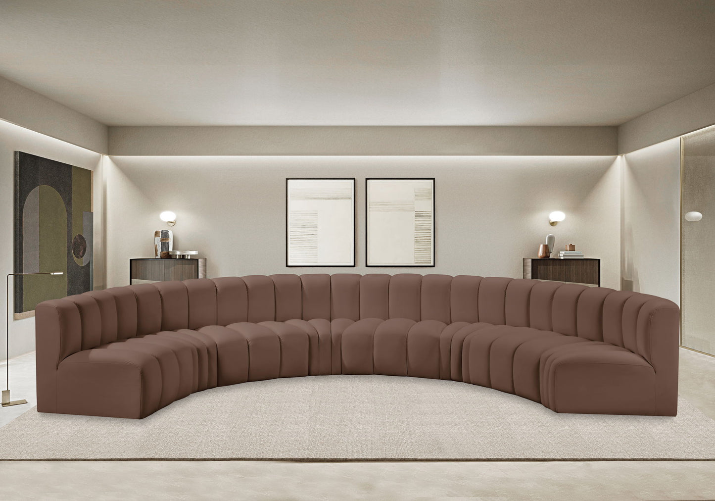 Arc - Faux Leather 8 Piece U-Shaped Modular Sofa