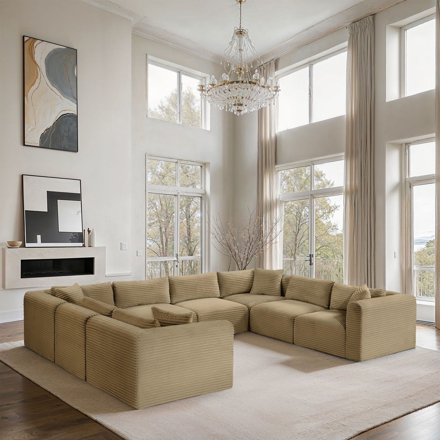 Shaggy - 8 Piece Modular U-Shaped Sectional