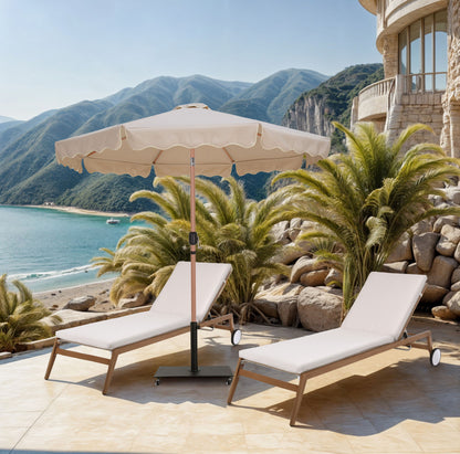 Amalfi - Aluminum Patio Umbrella - Black Base / Light Brown Pole