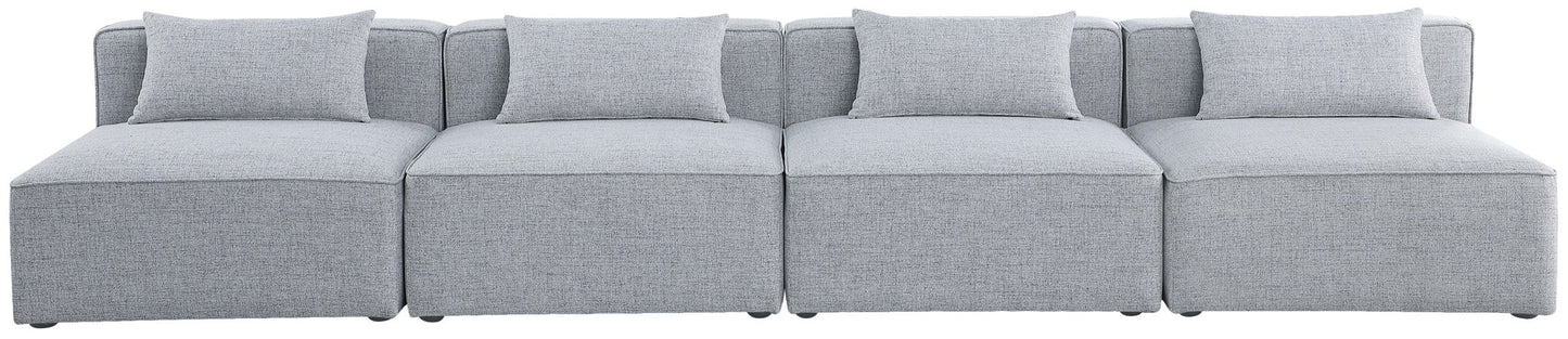 Cube - Linen Modular 4 Seat Armless Sofa