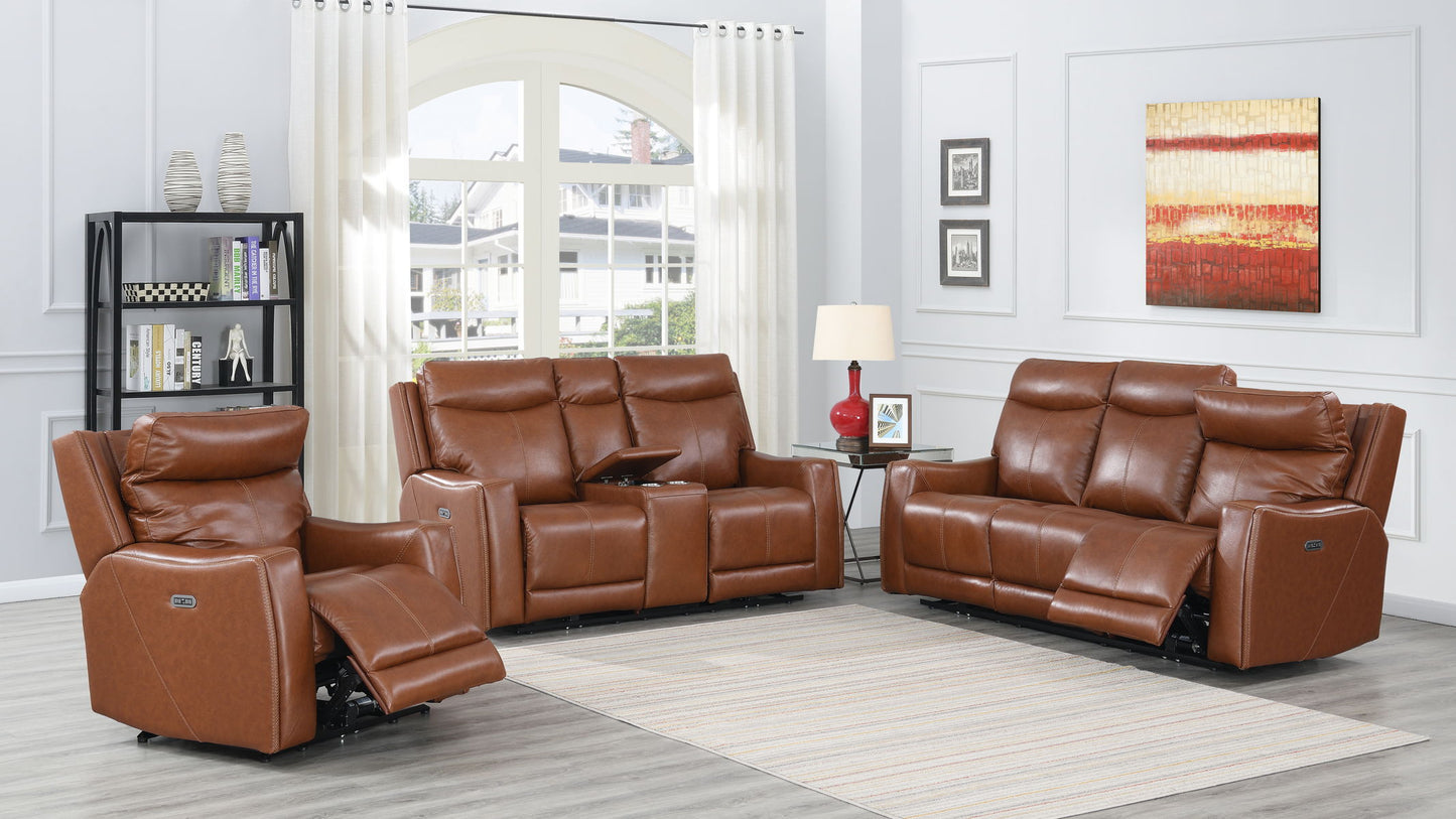 Natalia - Recliner Dual Power Coach - Dark Brown