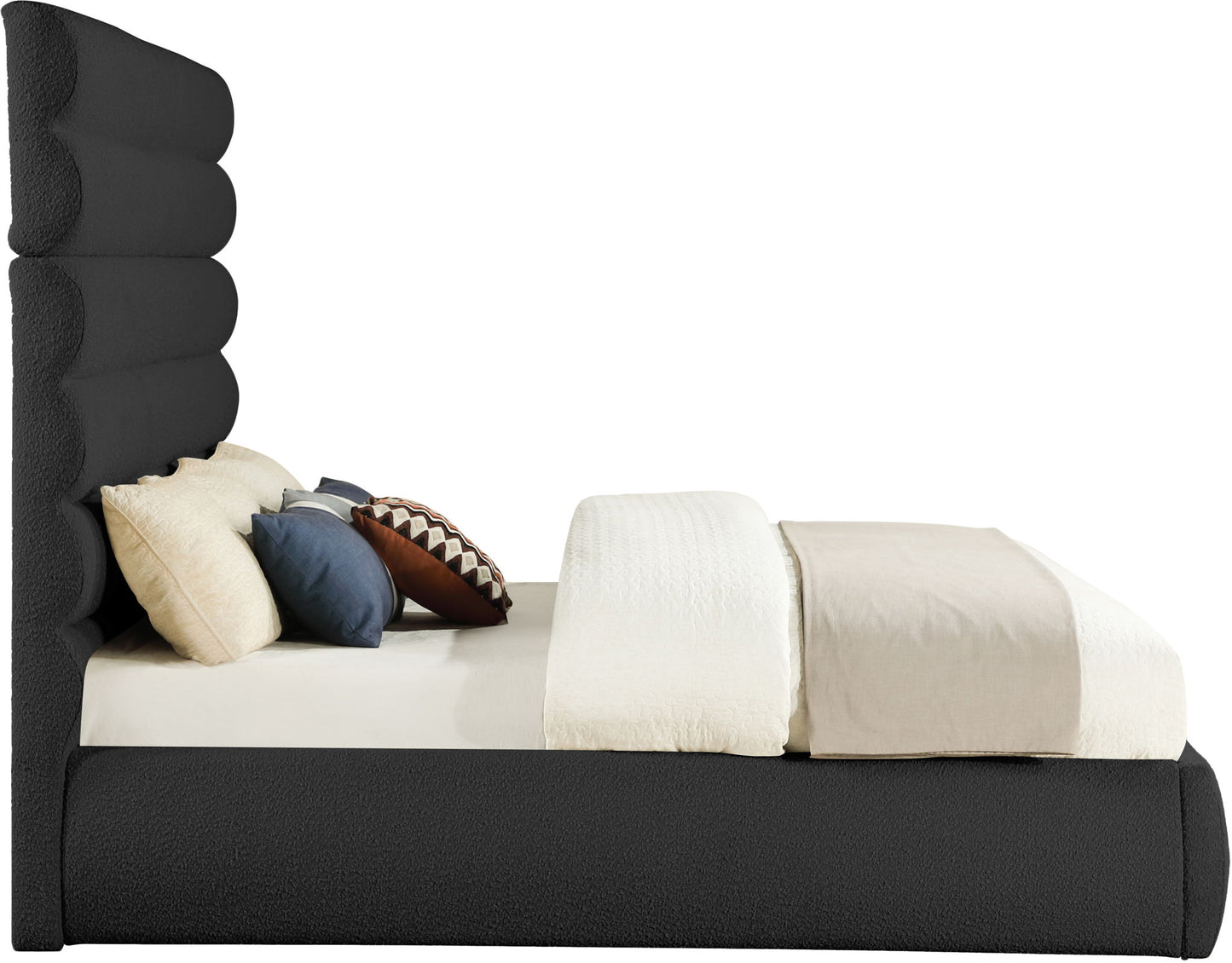 Adam - Boucle Fabric Bed With 70.5" Headboard