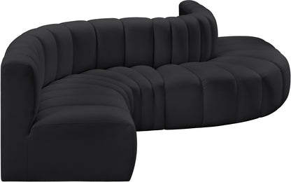 Arc - Faux Leather 6 Piece Curved Modular Sofa
