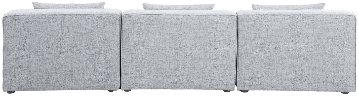 Cube - Linen Modular 3 Seat Armless Sofa