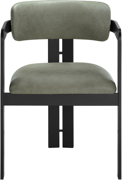 Aurum - Vegan Leather Upholstered Dining Chair With Graphite Black Base (Set of 2)