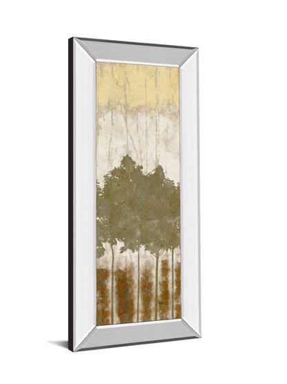 Nature's Quartet Il By Alonzo Saunders - Mirror Framed Print Wall Art - Light Brown