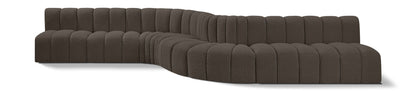 Arc - Boucle Fabric 8 Piece Curved Modular Sofa