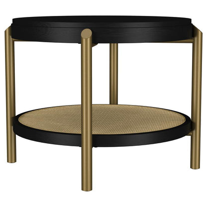 Arini - Round End Side Table With Storage Shelf