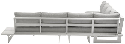 Maldives - 5 Piece Water Resistant Outdoor Patio Modular Sectional With White Base