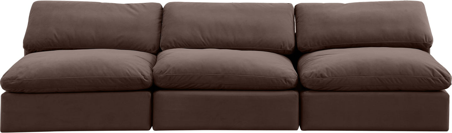 Comfy - Velvet Modular Armless Sofa 3 Seats