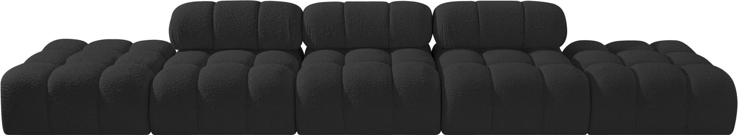 Ames - 5 Piece Boucle Upholstered Modular Sofa With 2 Armless Seats