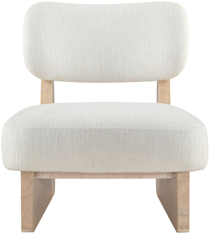 Vetra - Linen Textured Fabric Upholstered Accent Chair With Natural Base