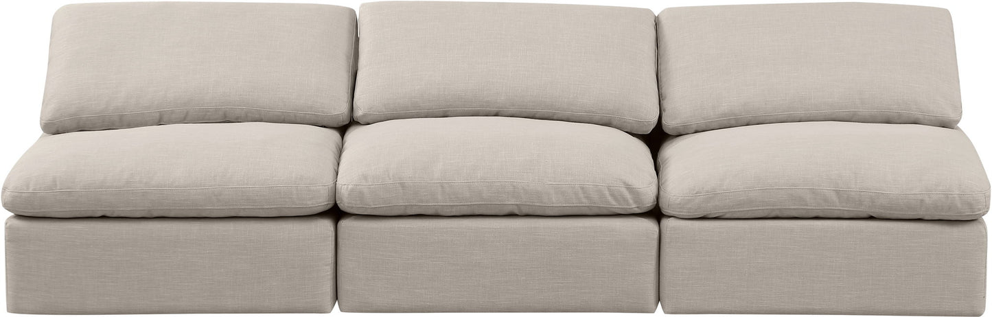 Indulge - Linen 3 Seat Modular Armless Sofa