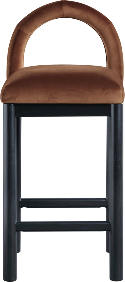 Conrad - Velvet Counter Stool With Black Legs