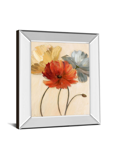 Poppy Palette I By Nan - Mirror Framed Print Wall Art - Beige