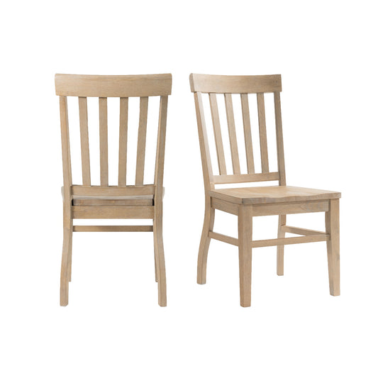 Lakeview - Slat Back Side Chair (Set of 2) - Natural Finish