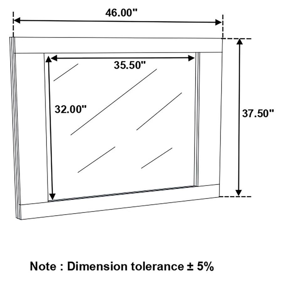 Felicity - Espejo de tocador rectangular - Blanco brillante