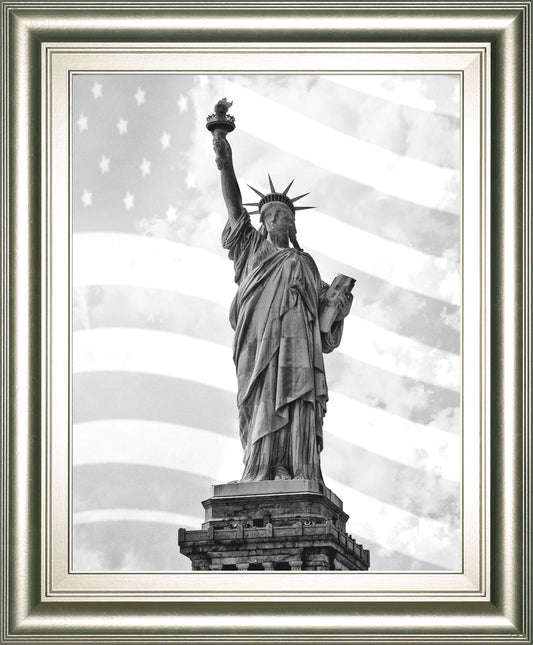 Liberty Flag By Roffman, R. - Framed Print Wall Art - Gray