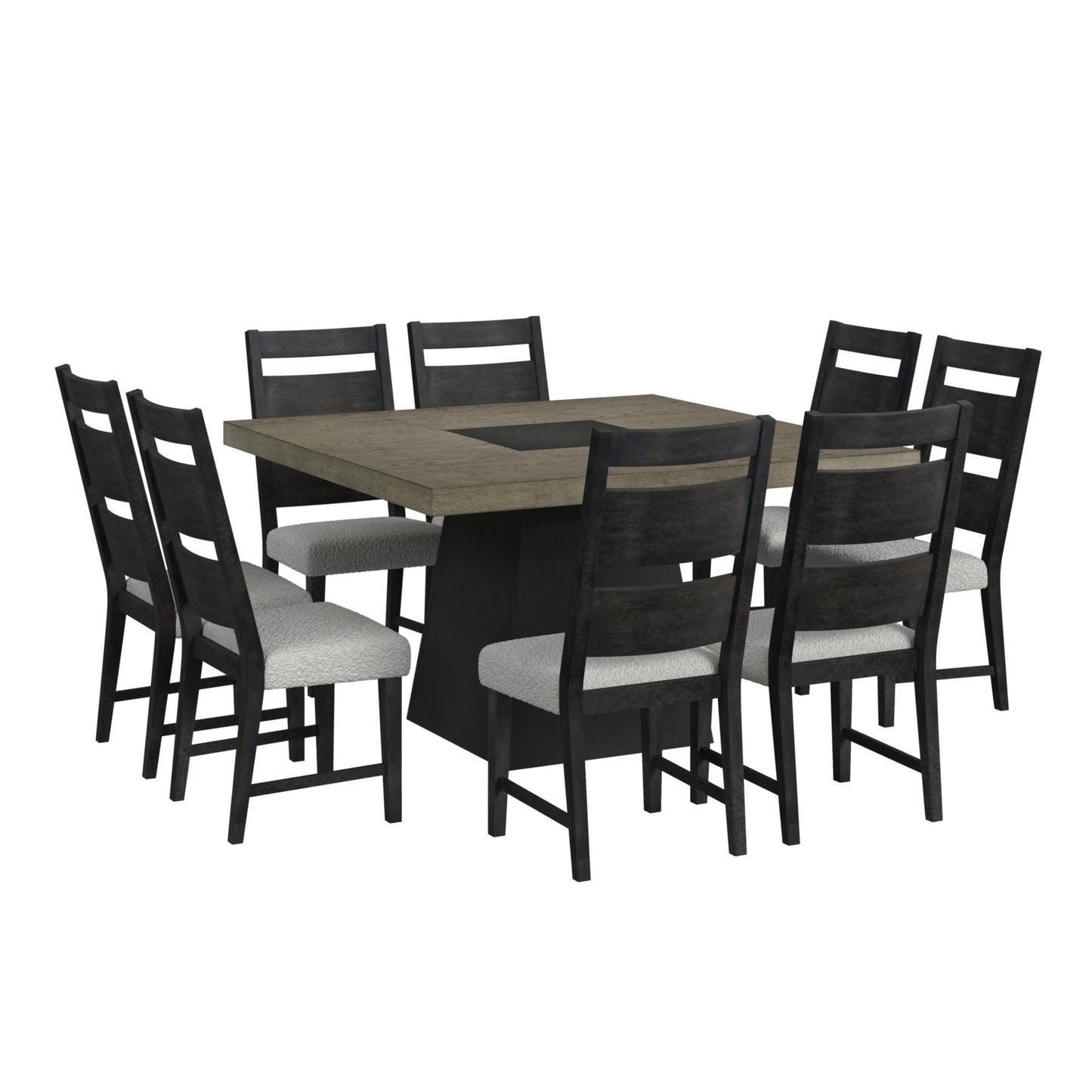 Jemma - Mesa de comedor cuadrada - Gris / Espresso oscuro