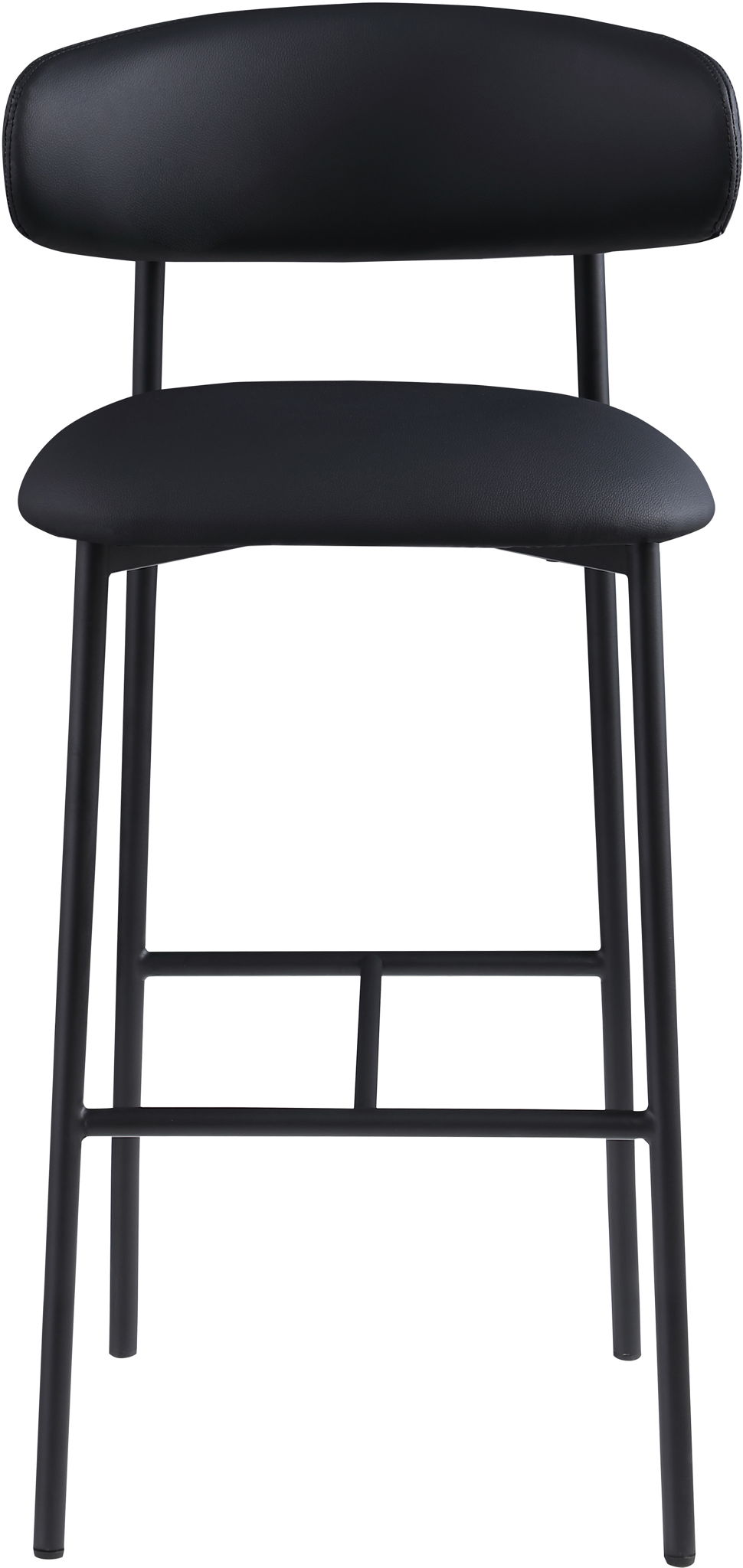 Lupita - Vegan Leather Upholstered Bar Stool With Matte Black Frame (Set of 2)