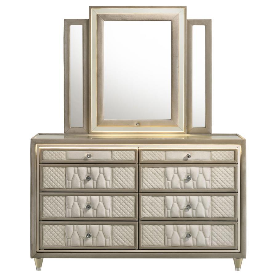 Lorient - 8-Drawer LED Bedroom Dresser Cabinet