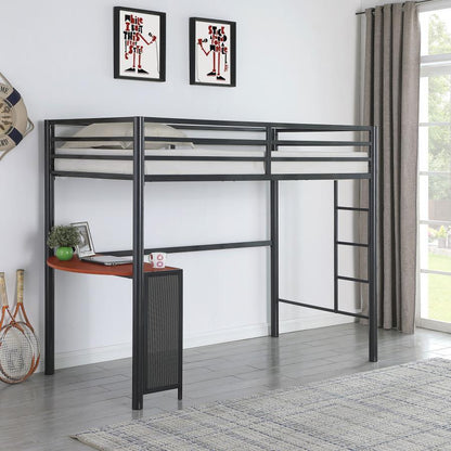 Fisher - Twin Workstation Loft Bed - Gunmetal