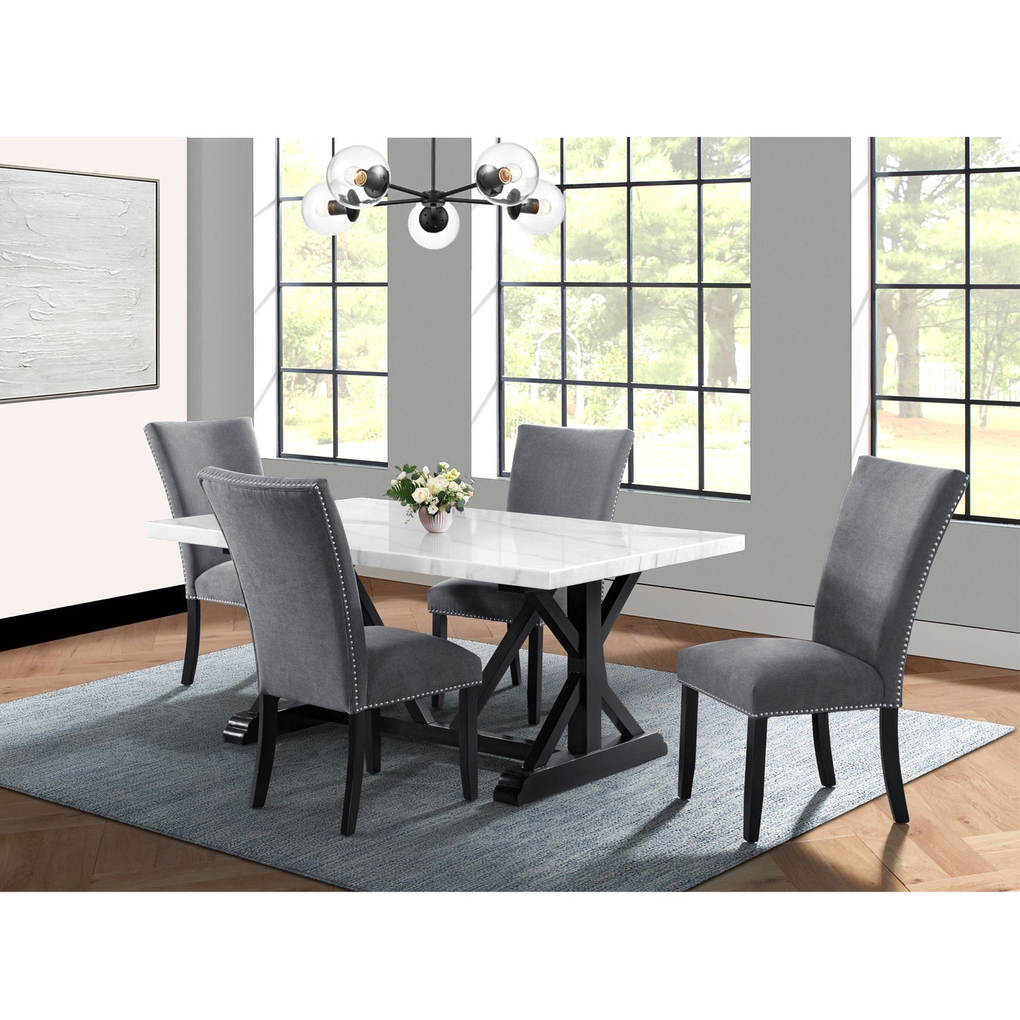 Toscana - Mesa de comedor con altura de encimera de mármol