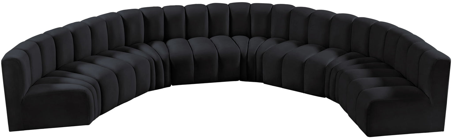 Arc - Velvet 8 Piece U-Shaped Modular Sofa