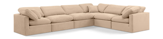 Indulge - Velvet 6 Piece Modular Corner Sectional