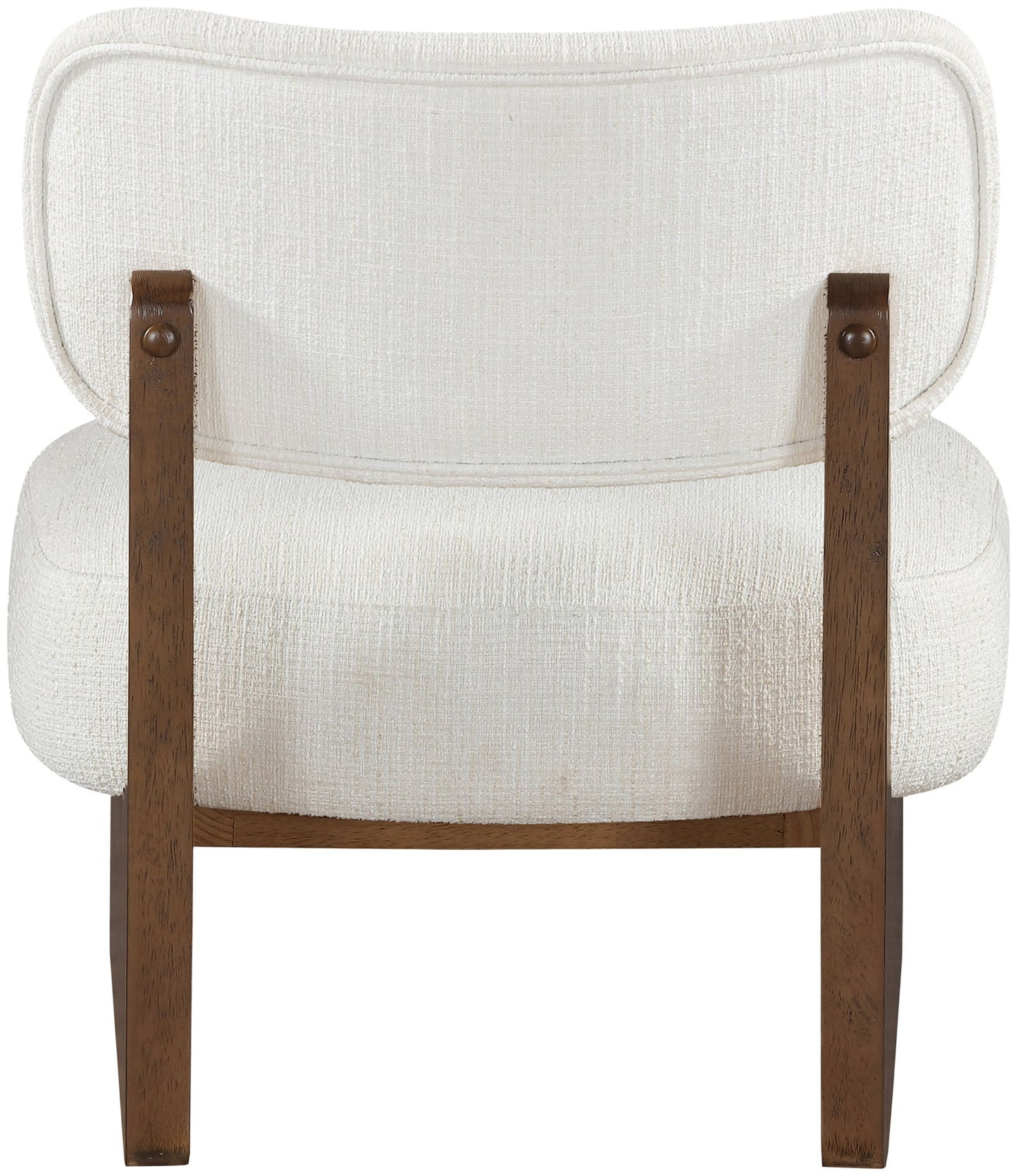 Vetra - Linen Textured Fabric Upholstered Accent Chair With Brown Base