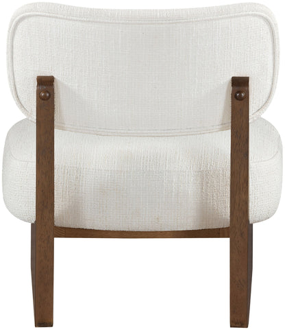 Vetra - Linen Textured Fabric Upholstered Accent Chair With Brown Base