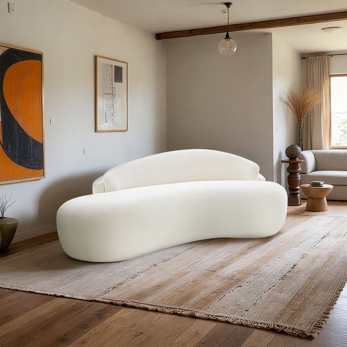 Caspian - Chenille Fabric Upholstered Loveseat