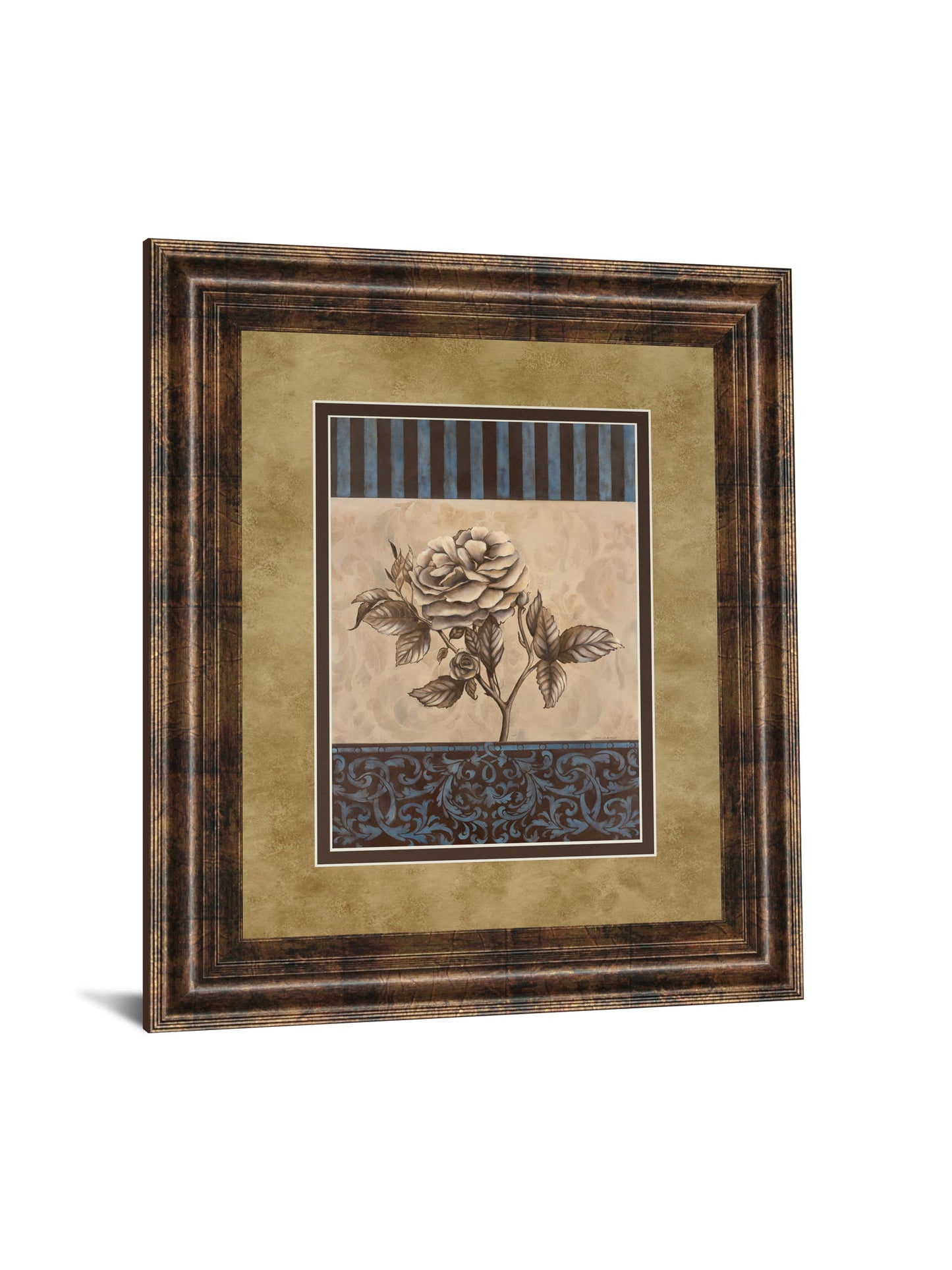 Rose Refined Il By Carol Robinson - Framed Print Wall Art - Light Brown