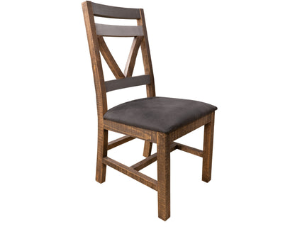 Loft - Upholstered Seat Wooden Chair (Set of 2) - Two Tone Gray / Brown