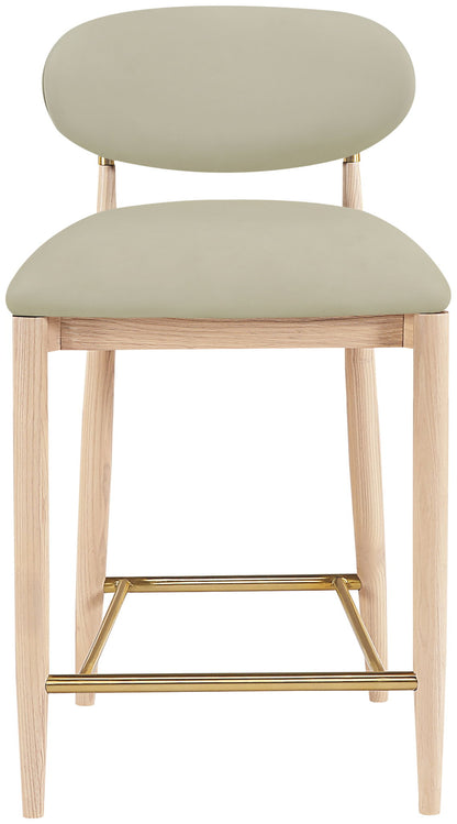 Riccio - Stool - Natural And Gold Frame