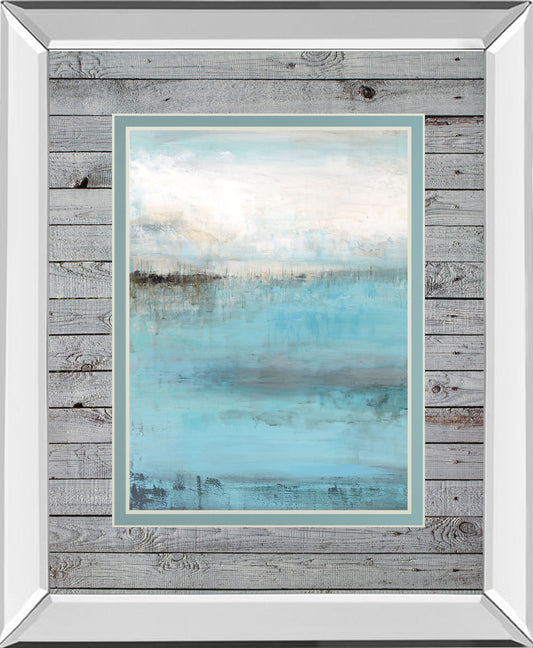 Beyond The Sea By Wani Pasion - Mirror Framed Print Wall Art - Light Blue